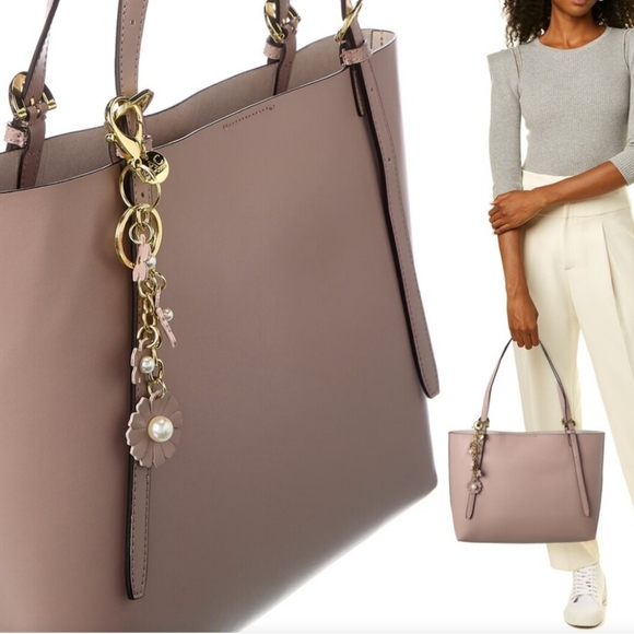 ZAC Zac Posen Handbags - NWT Zac Posen Medium Tote Bag Floral applique key chain charms Leather Suede Hot